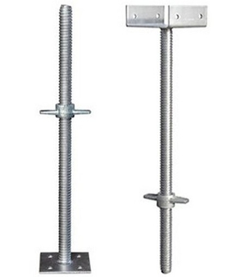 Electro Galvanized Steel Scaffolding Adjustable Base Jack HDG Surface Treatment