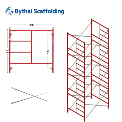 Building Materials H Type Steel Rolling V Lock Powder Coated Mason Frame Scaffolding