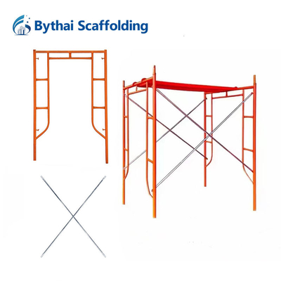 Construction Platform Modular Scaffolding Access Painted Walk Thru Frame